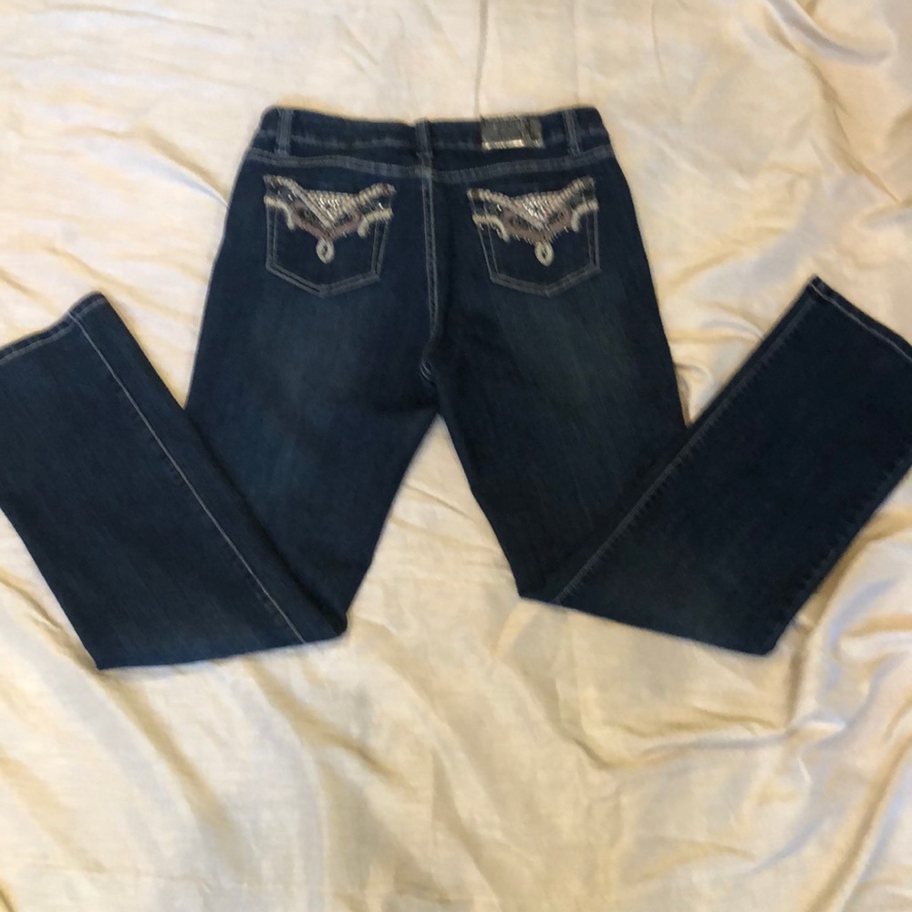 Daniel Jeans- 5 pocket-straight leg Gem embroider